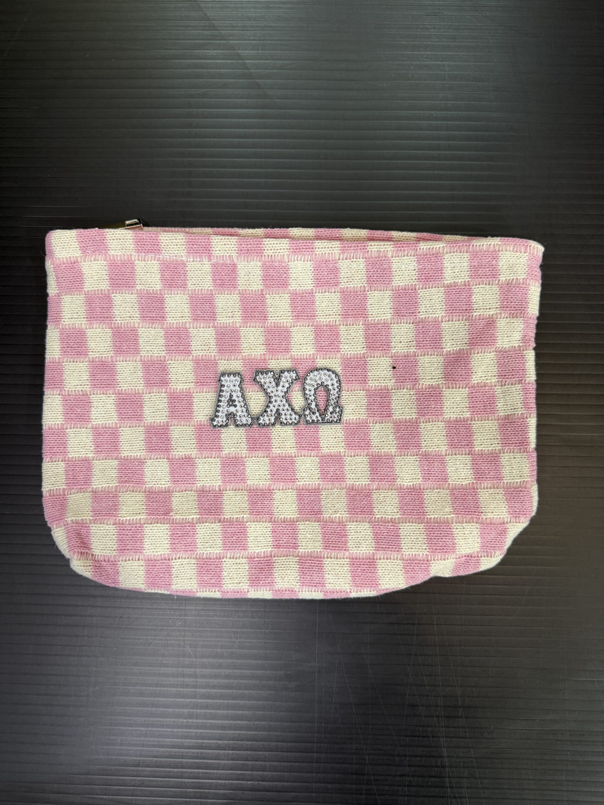 Checker Cosmetic Bag - Alpha Chi Omega - A CHi O - Alpha Chi