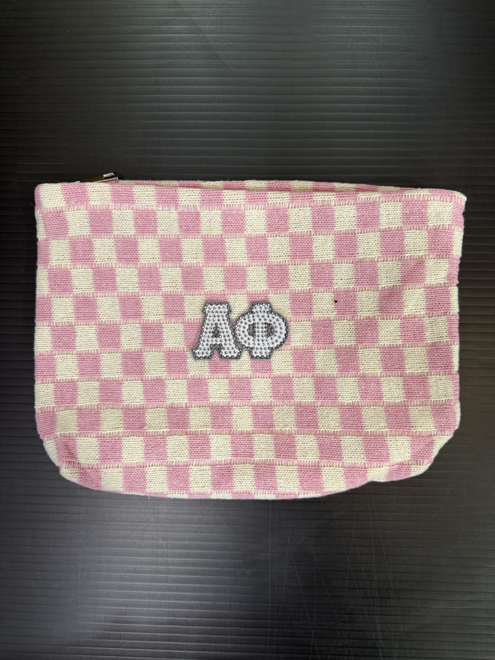 Checker Cosmetic Bag - Alpha Phi