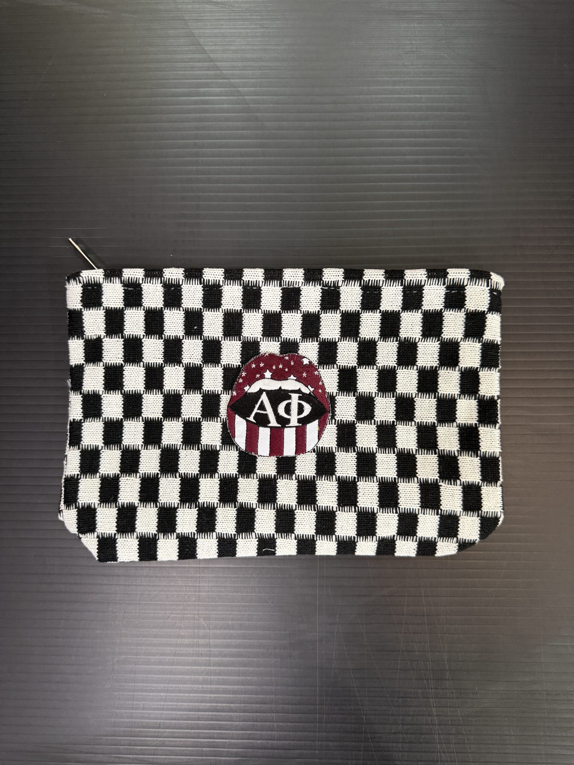 Checker Cosmetic Bag - Alpha Phi - Image 2
