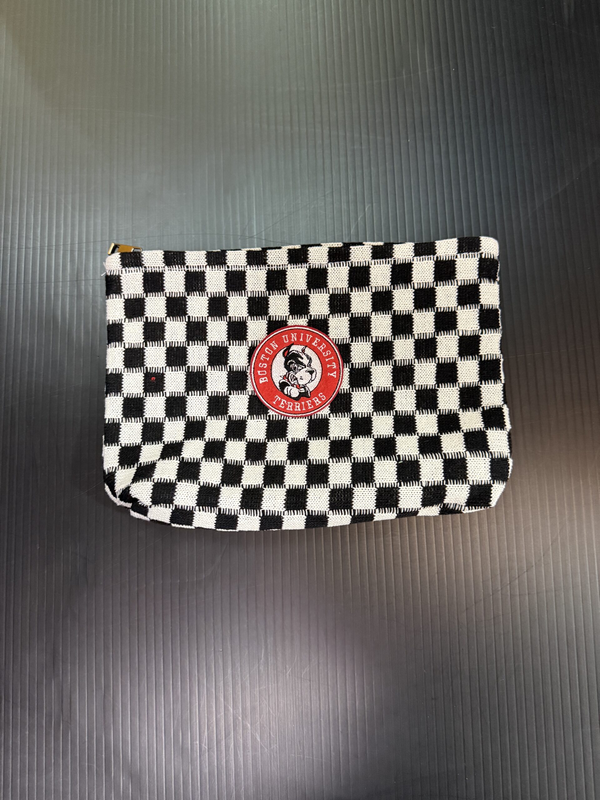 Checker Cosmetic Bag - Boston Universoty