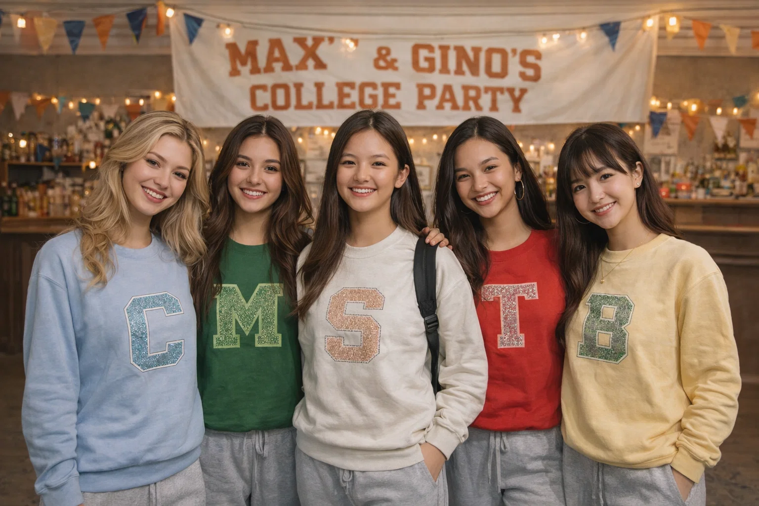 Bling shirts and pants college party