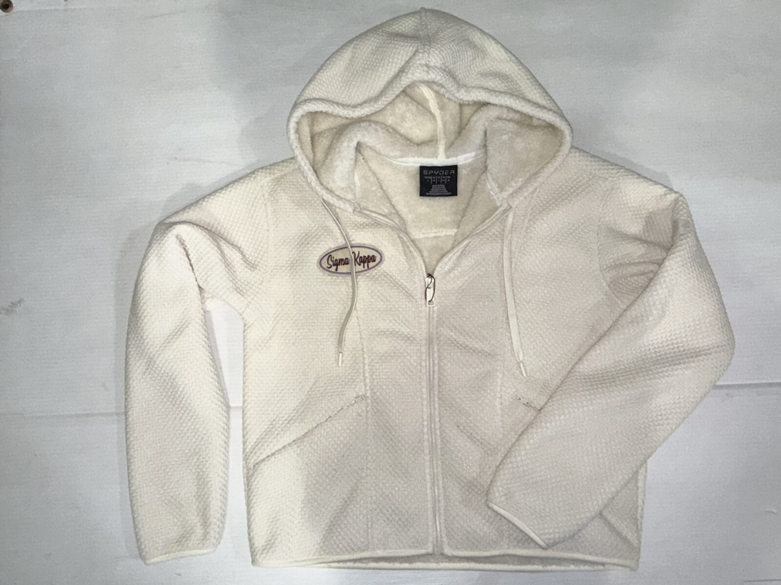 Fur Lined Waffle Zip Hoodie - Sigma Kappa