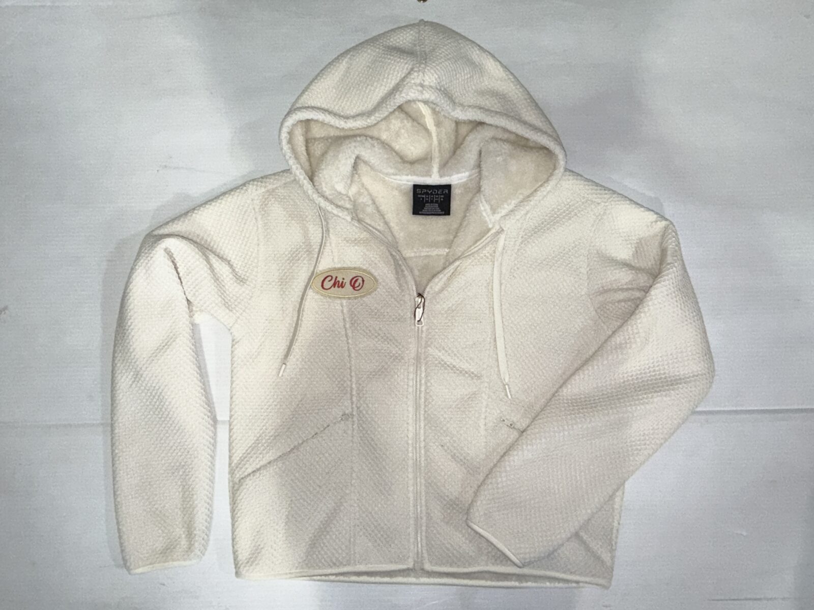 Fur Lined Waffle Zip Hoodie - Chi Omega - Chi O