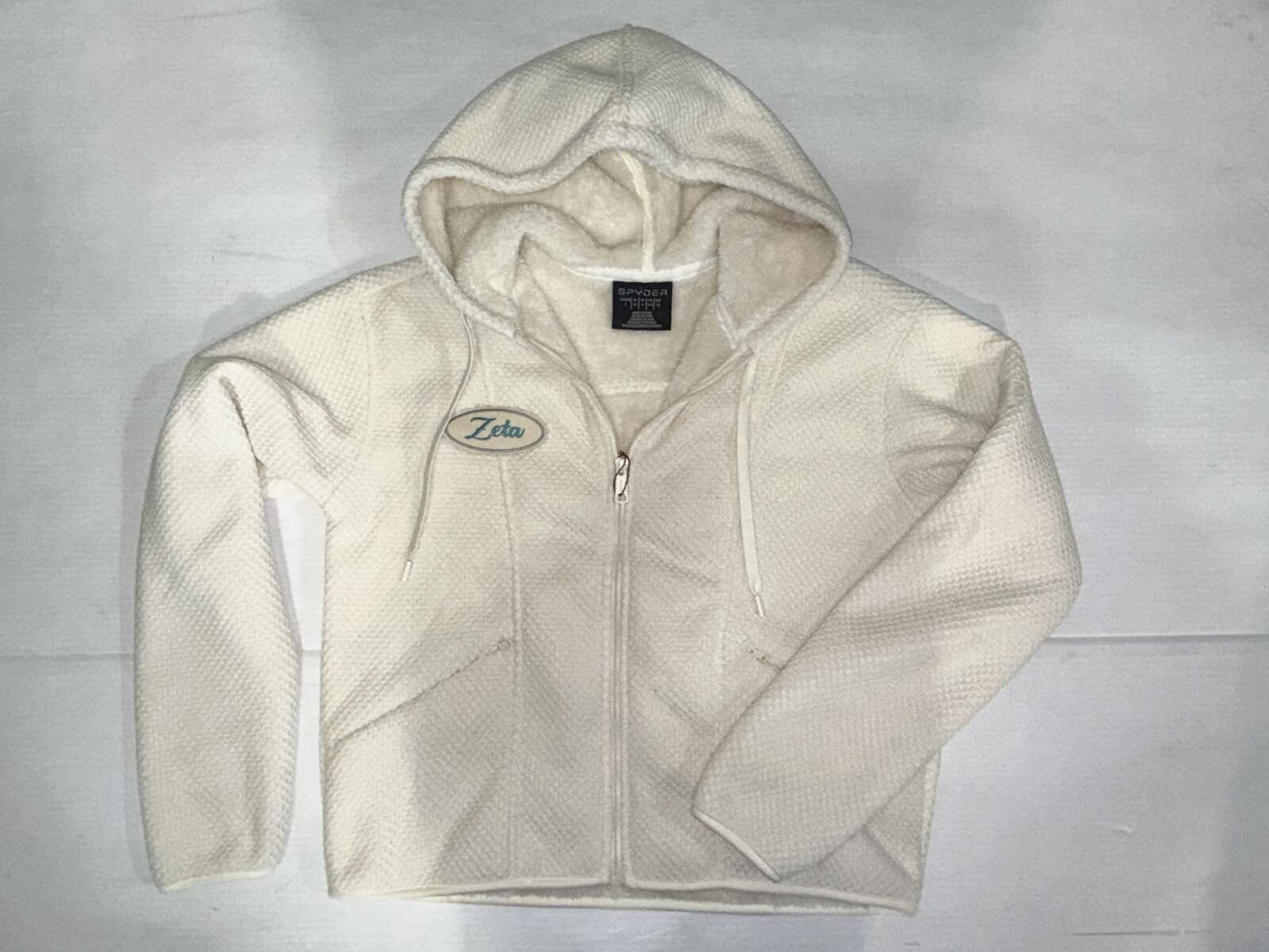 Fur Lined Waffle Zip Hoodie - Zeta Tau Alpha - Zeta