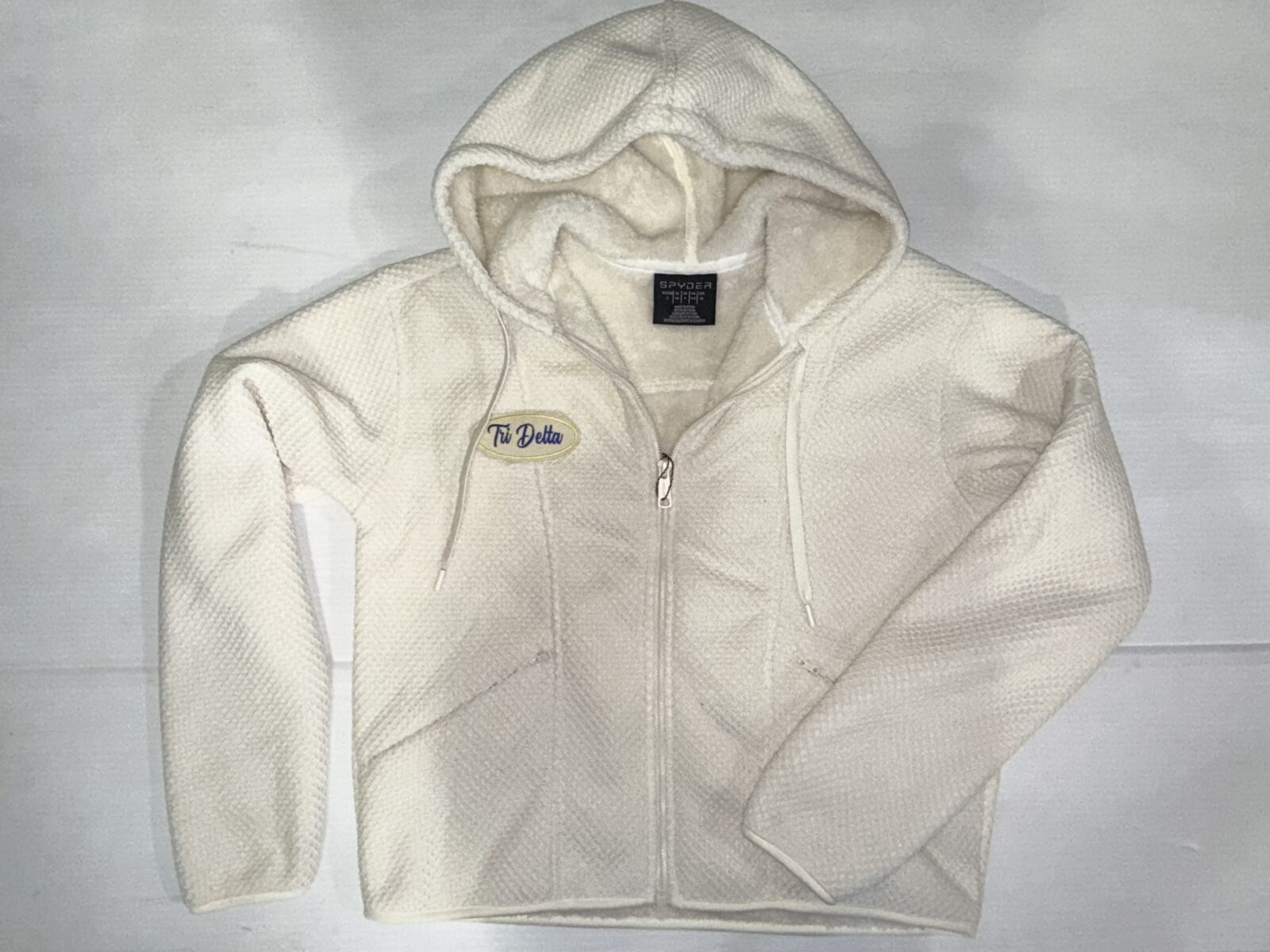 Fur Lined Waffle Zip Hoodie - Delta Delta Delta - Tri Delta