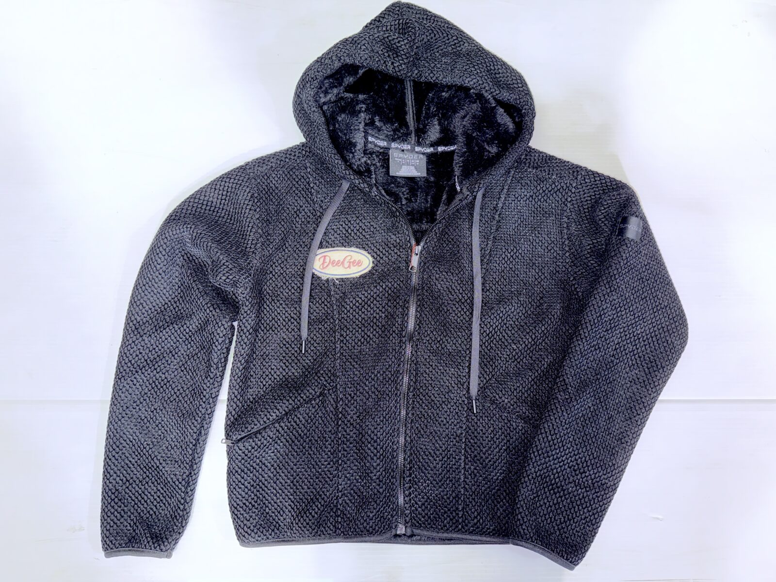 Fur Lined Waffle Zip Hoodie - Delta Gamma - DG - Image 3