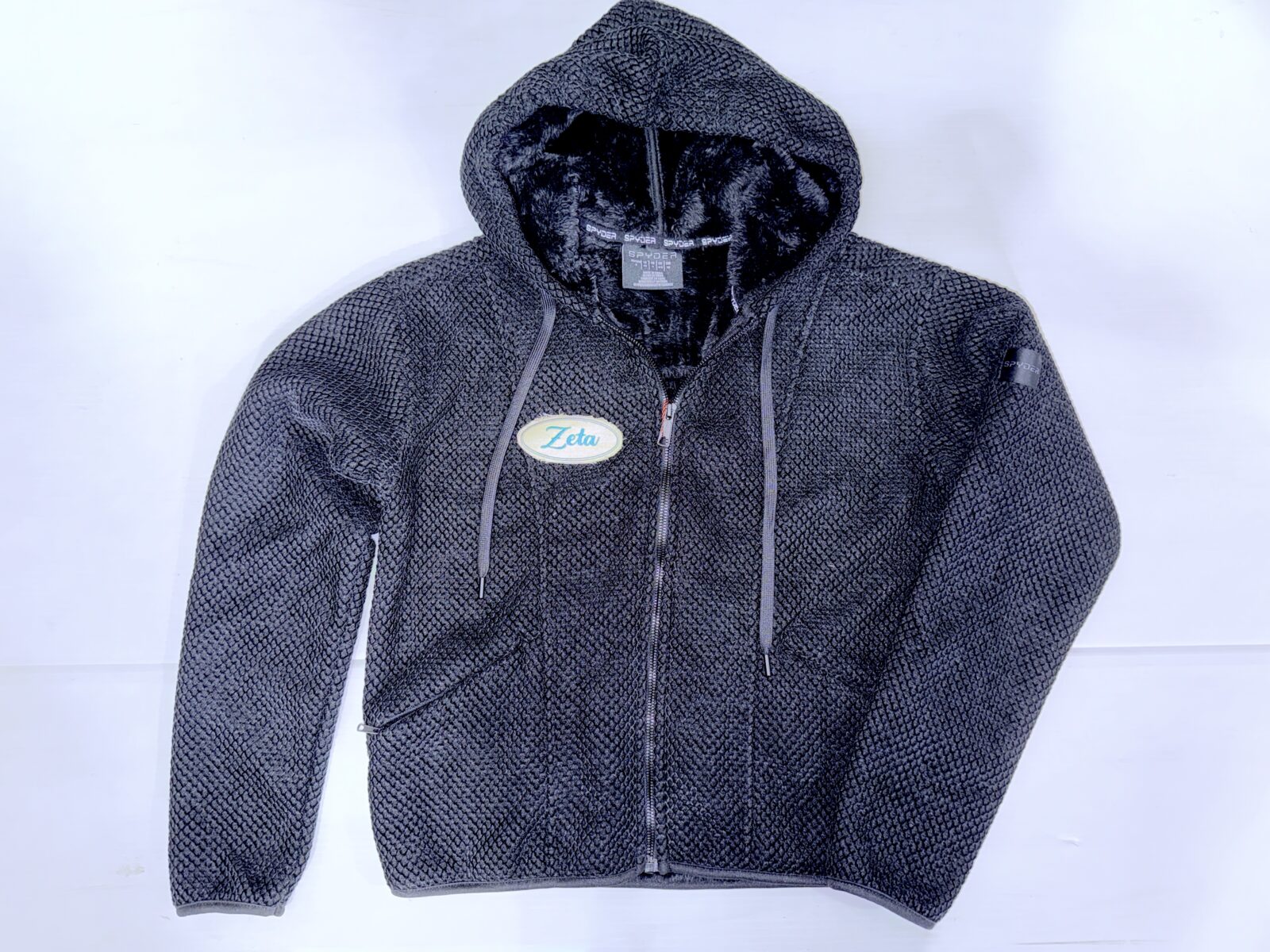 Fur Lined Waffle Zip Hoodie - Zeta Tau Alpha - Zeta - Image 3
