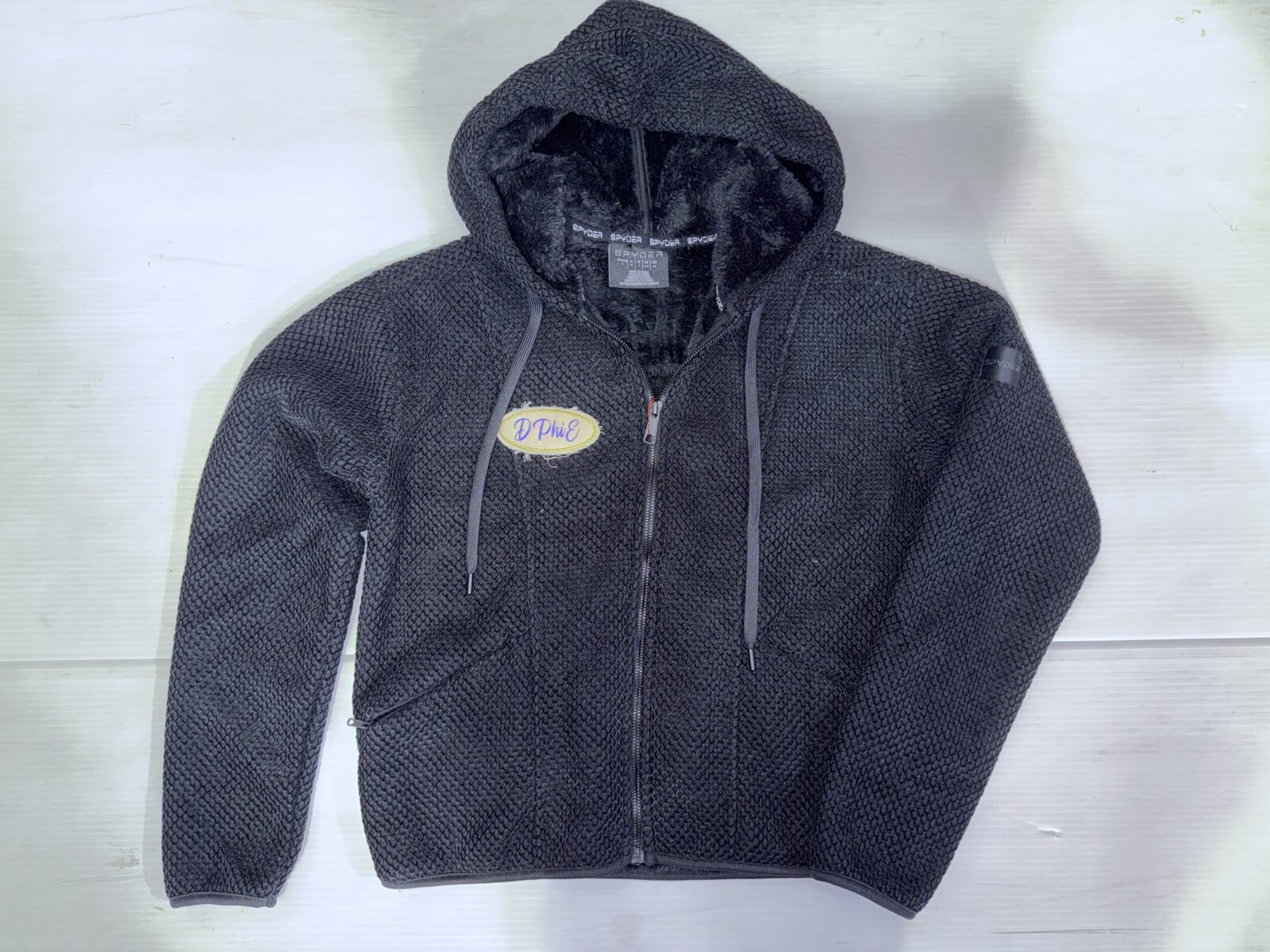 Fur Lined Waffle Zip Hoodie - Delta Phi Epsilon - D Phi E - Image 3