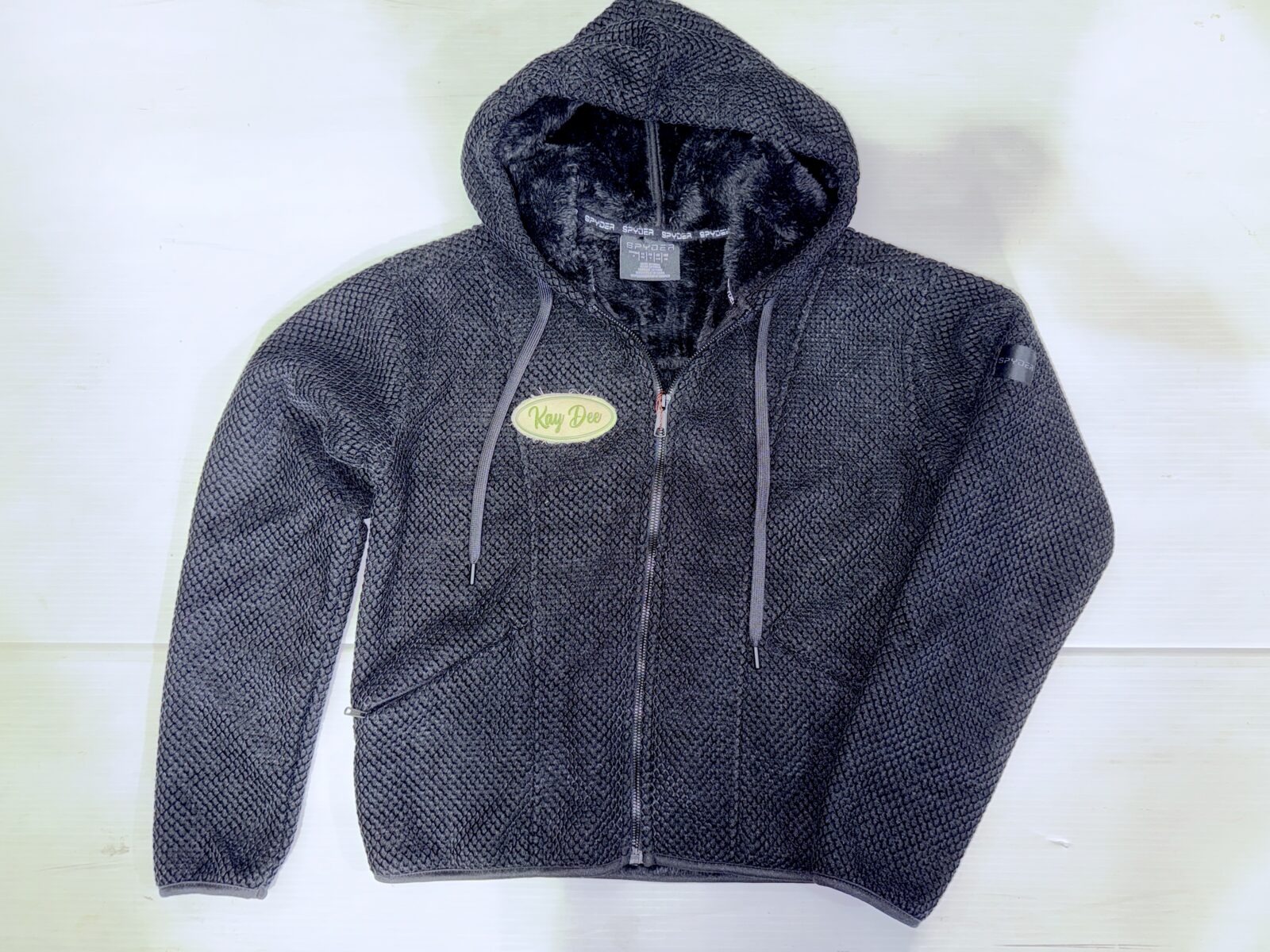 Fur Lined Waffle Zip Hoodie - Kappa Delta - Kay Dee - Image 3