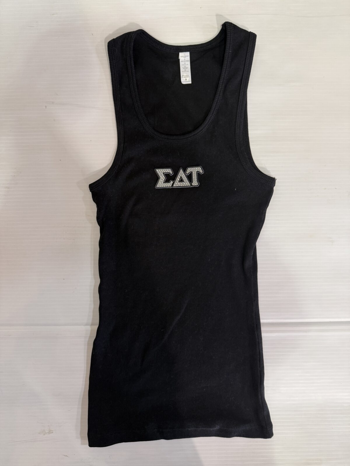 Long Ribbed Tank with Bling- Sigma Delta Tau - SDT