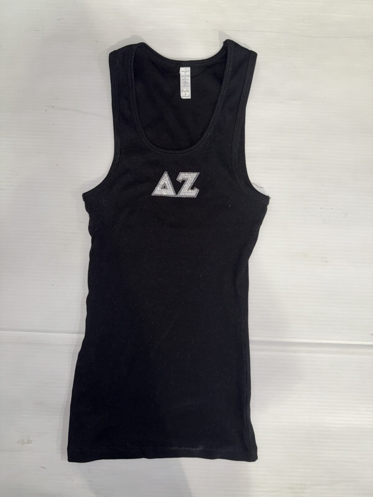 Long Ribbed Tank with Bling- Delta Zeta - Dee Zee