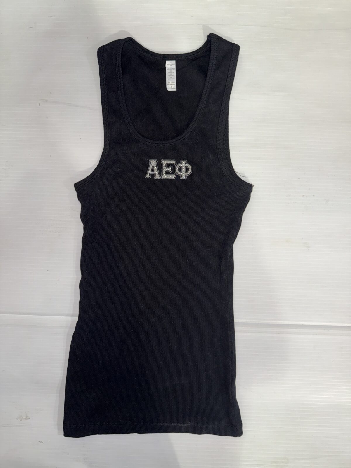 Long Ribbed Tank with Bling- Alpha Epsilon Phi - AEPhi