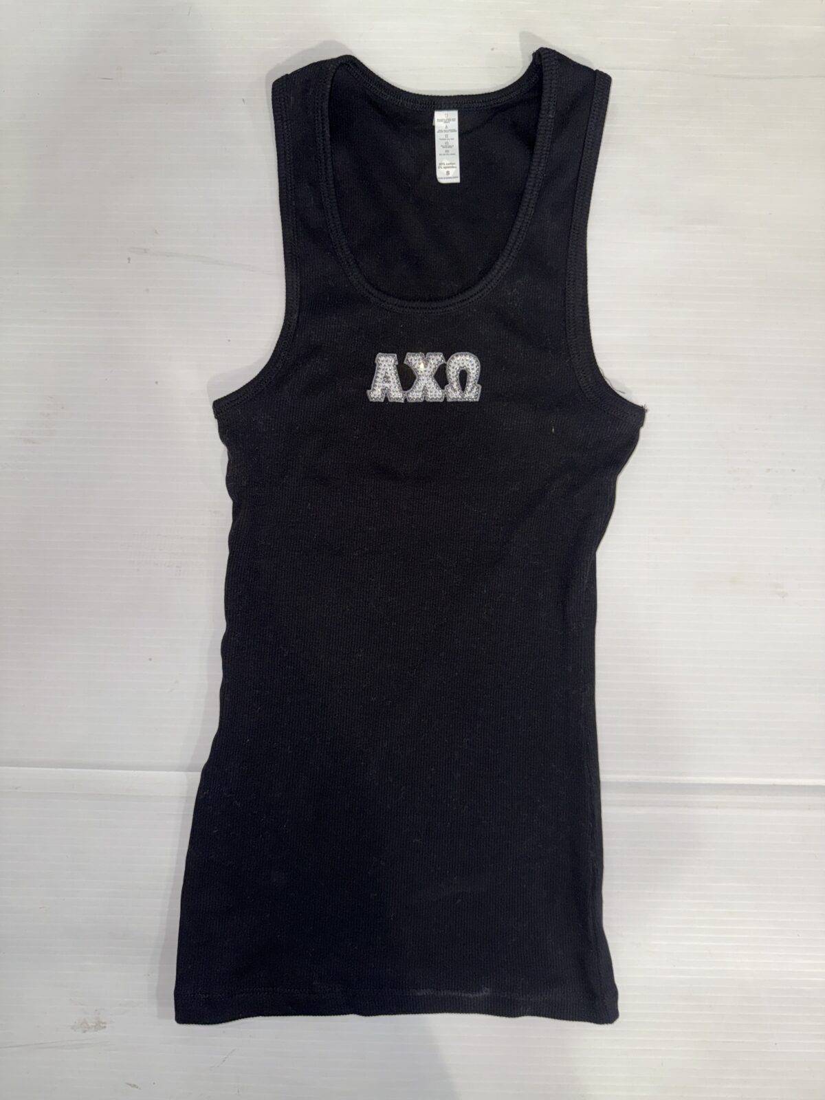 Long Ribbed Tank with Bling- Alpha Chi Omega - A Chi O