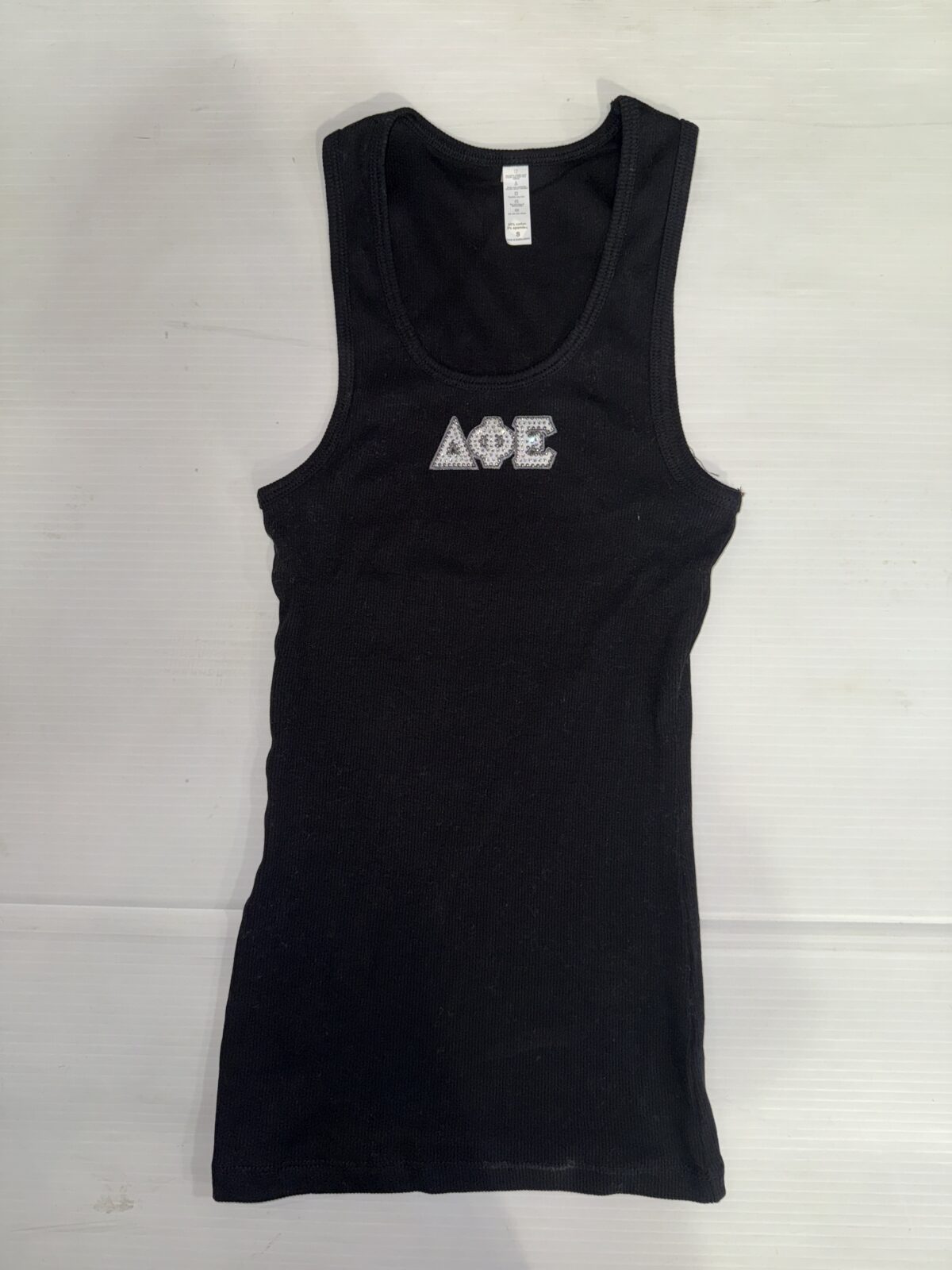 Long Ribbed Tank with Bling- Delta Phi Epsilon - DPhiE - Image 2