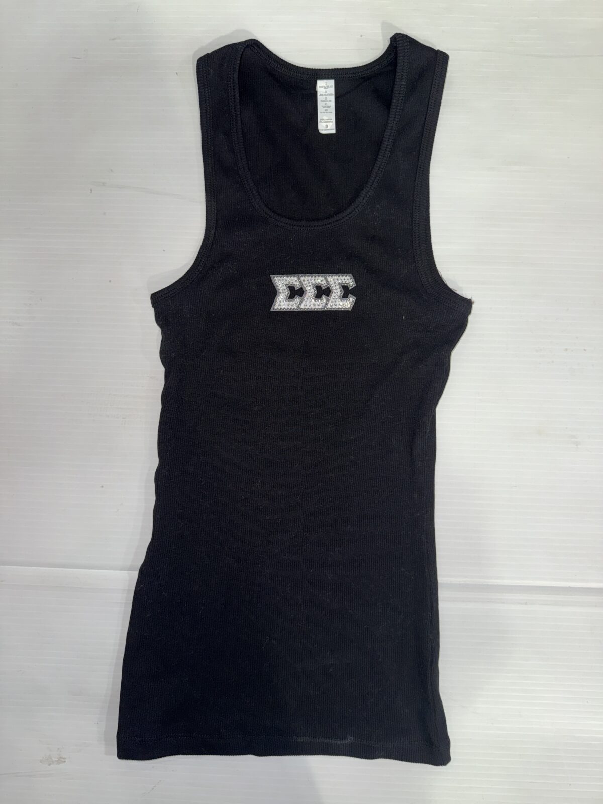 Long Ribbed Tank with Bling- Sigma Sigma Sigma - Tri Sig