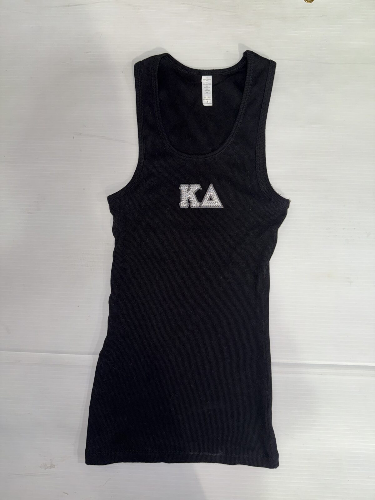 Long Ribbed Tank with Bling- Kappa Delta - Kay Dee