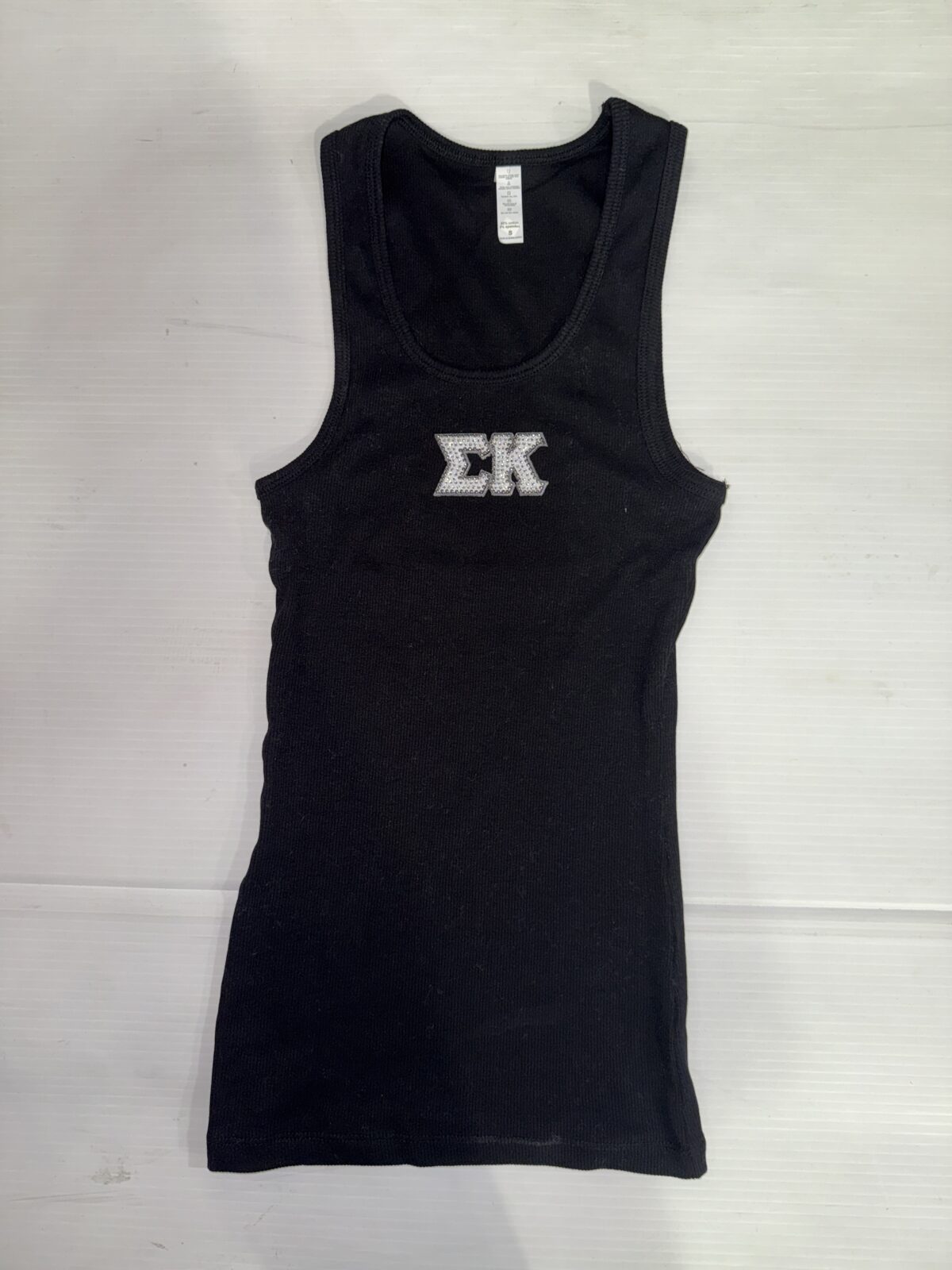 Long Ribbed Tank with Bling- Sigma Kappa
