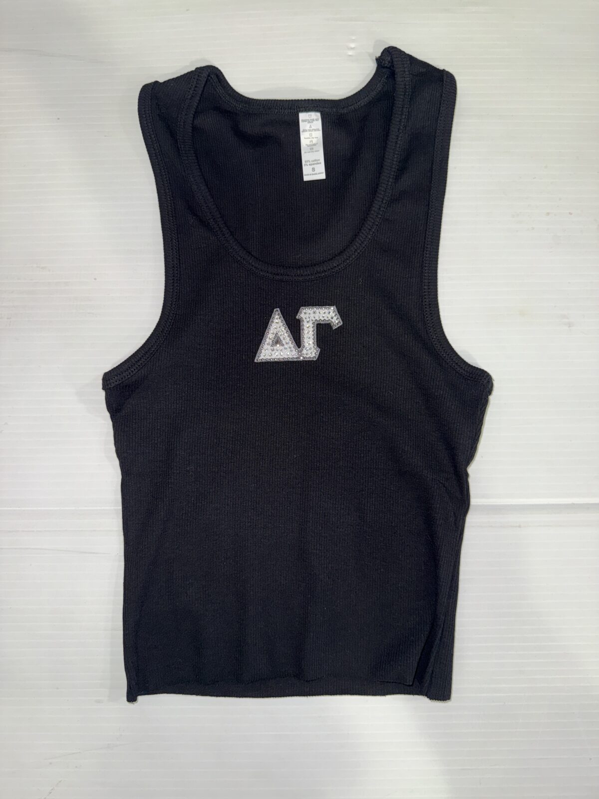 Cropped Ribbed Tank with Bling- Delta Gamma - DeeGee - Image 3