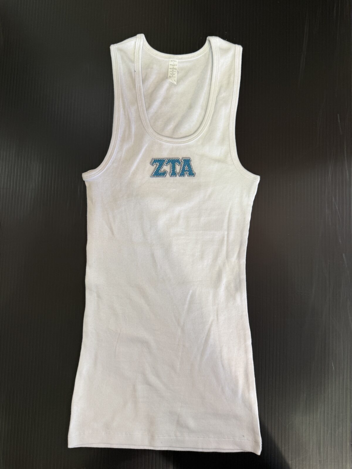 Long Ribbed Tank with Bling- Zeta Tau Alpha - Zeta - Image 3