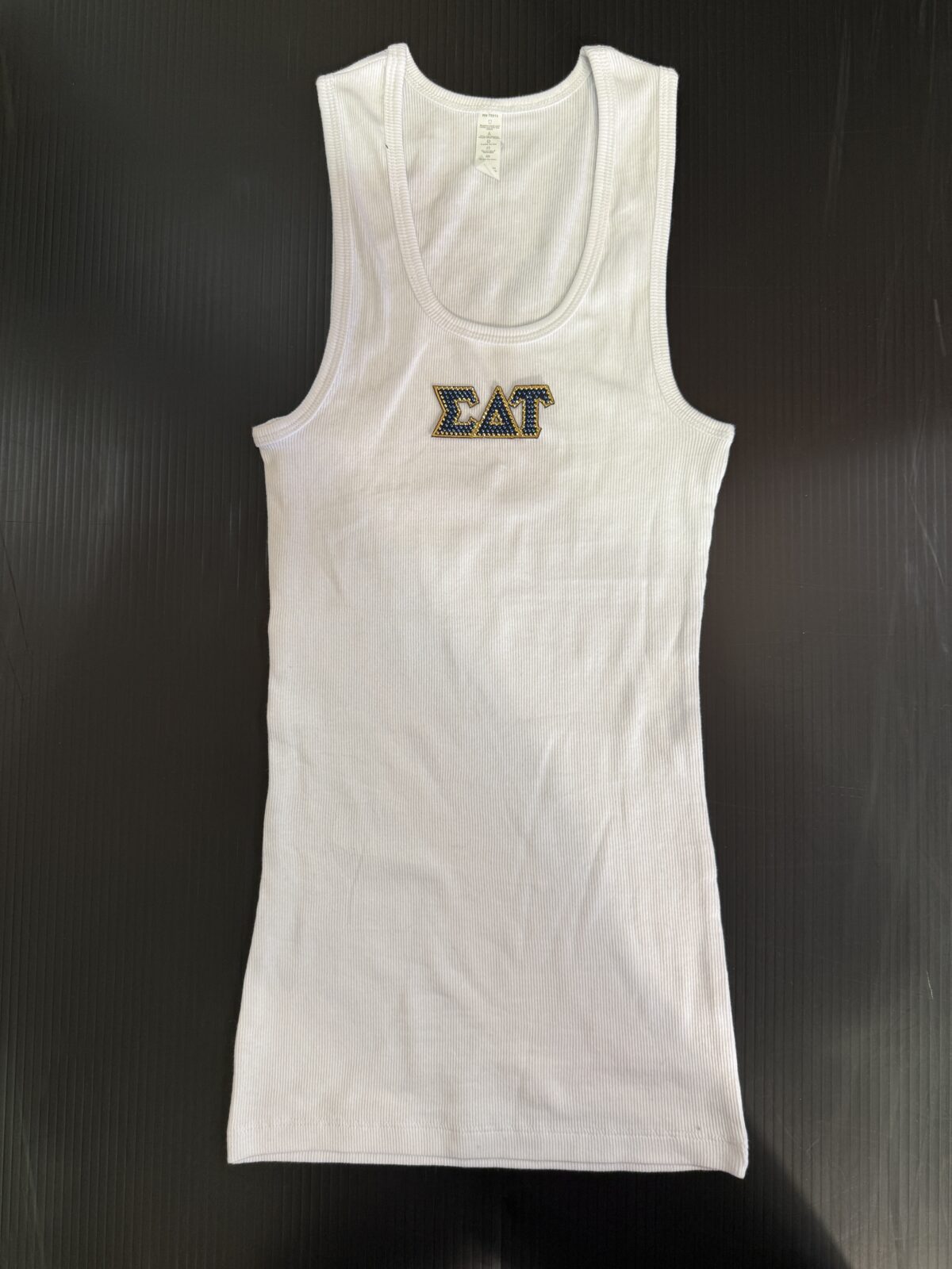 Long Ribbed Tank with Bling- Sigma Delta Tau - SDT - Image 3