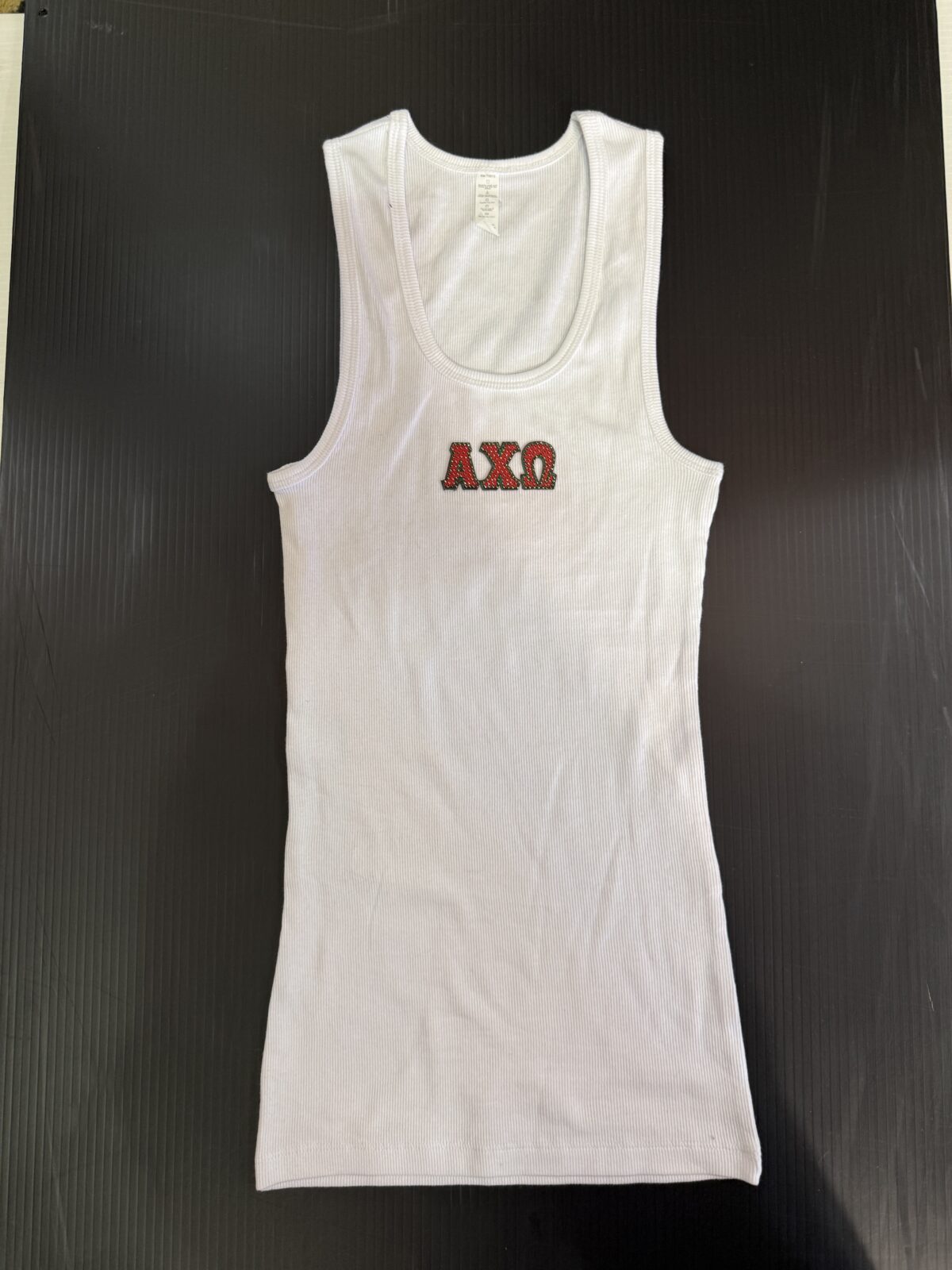 Long Ribbed Tank with Bling- Alpha Chi Omega - A Chi O - Image 3