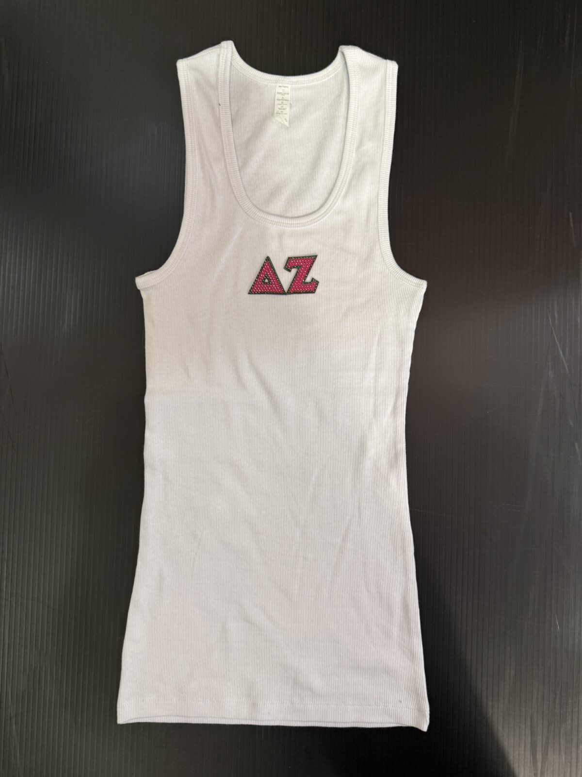 Long Ribbed Tank with Bling- Delta Zeta - Dee Zee - Image 3